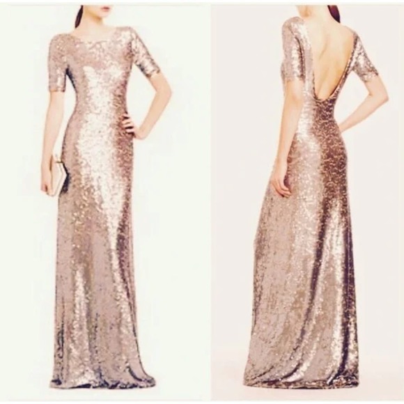 BCBGMaxAzria White Sequin Backless Dress - Picture 2 of 8